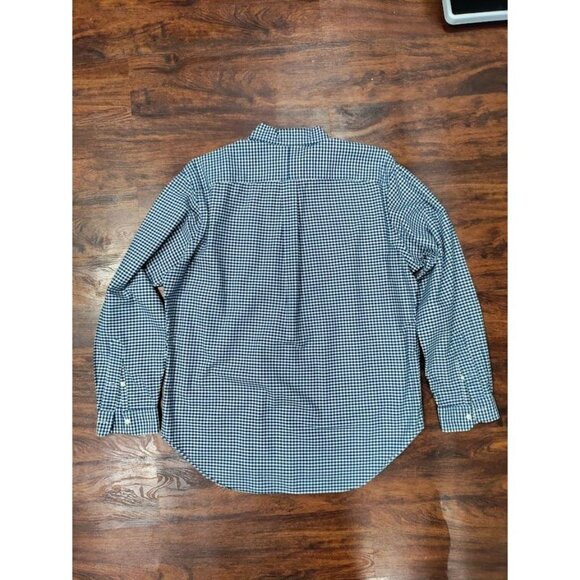Ralph Lauren Cotton Gingham Classic Fit Button-Down Shirt Blue/White Mens Size L - Picture 11 of 11